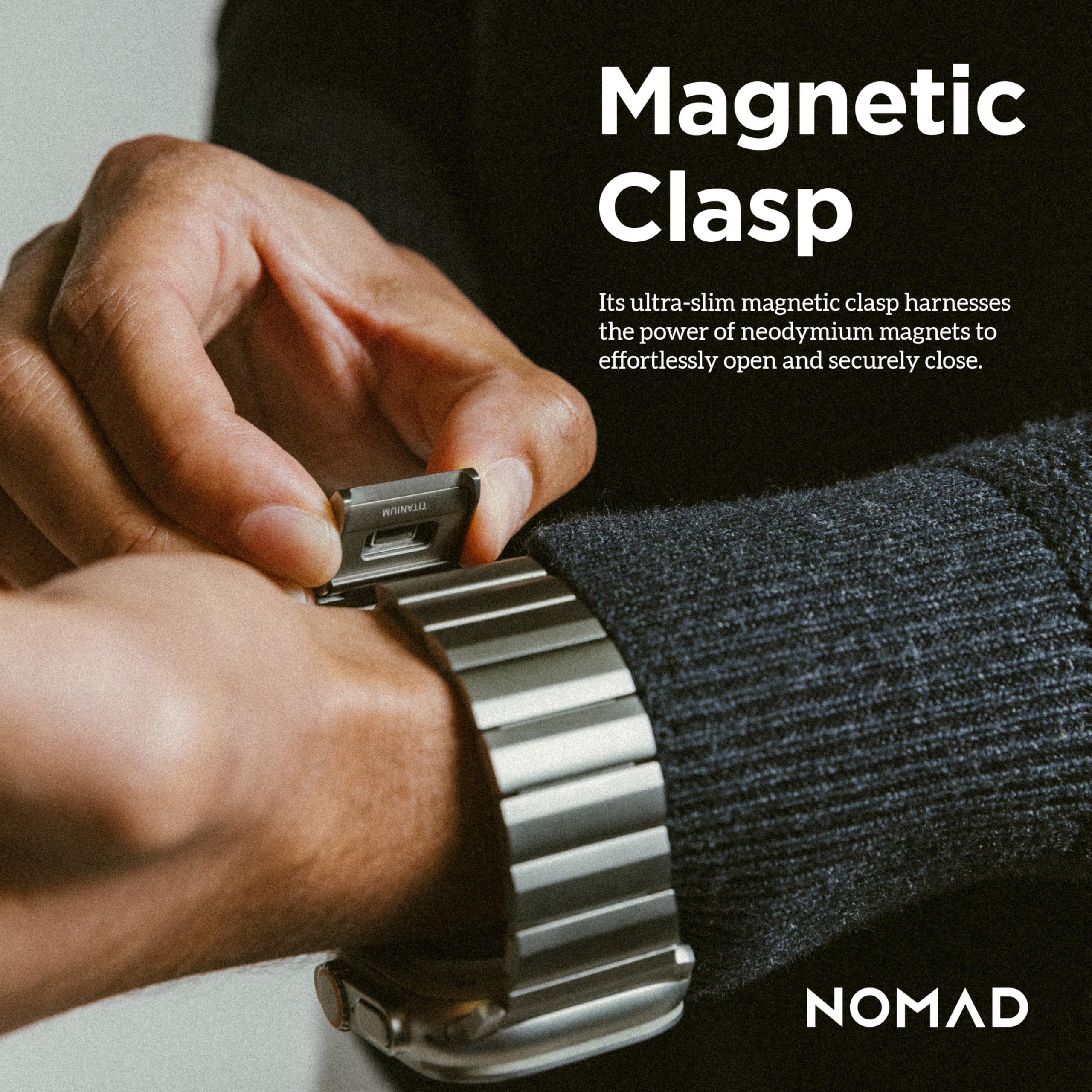NOMAD Titanium Metal Strap V2 For Apple Watch 44mm/42mm (Silver